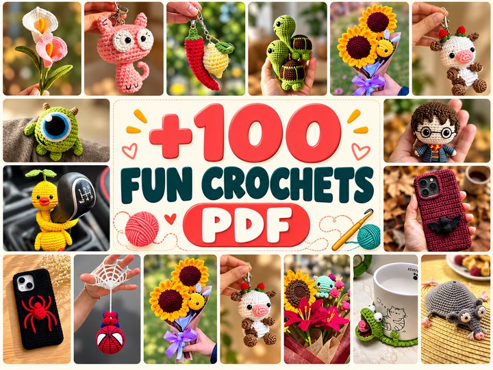 +100 Fun Crochet Patterns PDF Collection — Free Download