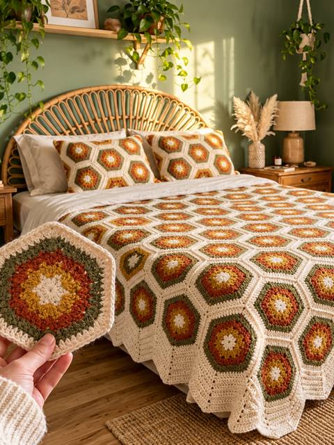 Crochet Hexagon Bedspread — Free Crochet Pattern