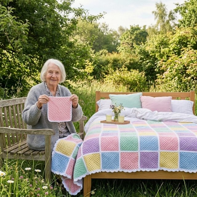 Crochet Pastel Granny Square Blanket — Free Crochet Pattern