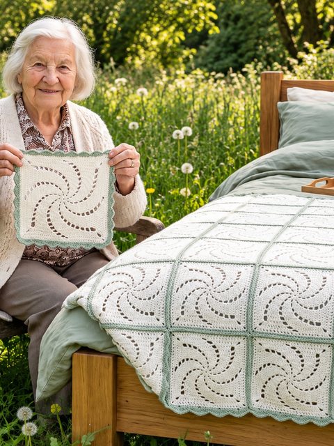 Crochet Pinwheel Lace Bedspread — Free Crochet Pattern