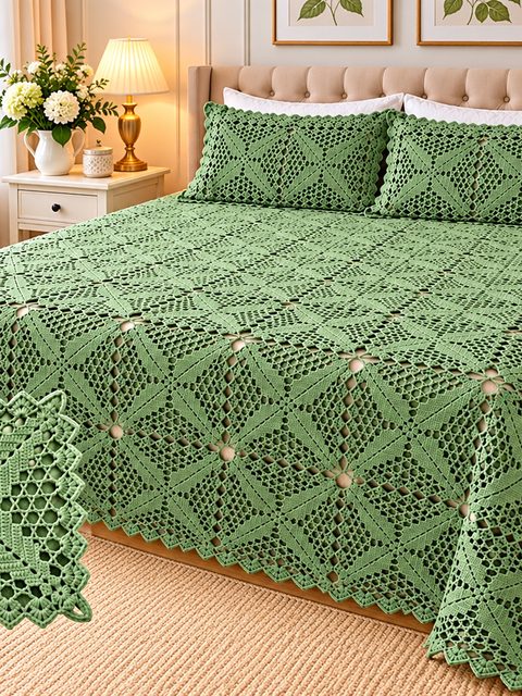 Crochet Sage Lace Bedspread — Free Crochet Pattern