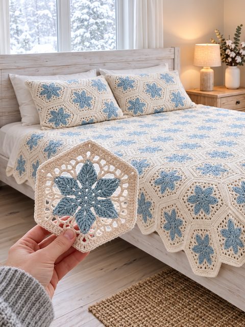 Crochet Snowflake Bedspread — Free Crochet Pattern